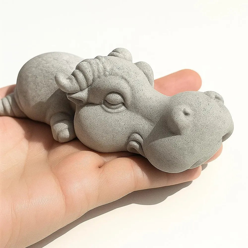 Buffalo Stone Aquarium Decor – Artificial Sandstone Figurine | Handmade Fish Tank Ornament and Zen Aquascape Sculpture