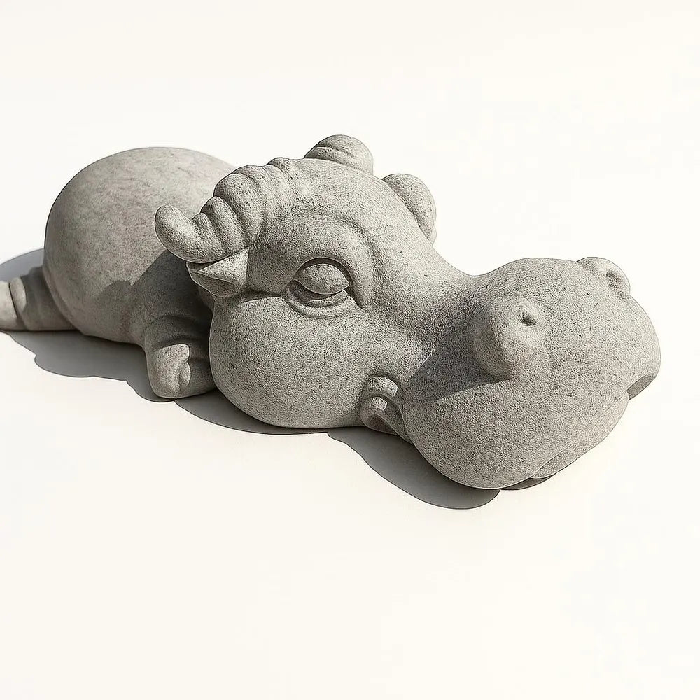 Buffalo Stone Aquarium Decor – Artificial Sandstone Figurine | Handmade Fish Tank Ornament and Zen Aquascape Sculpture