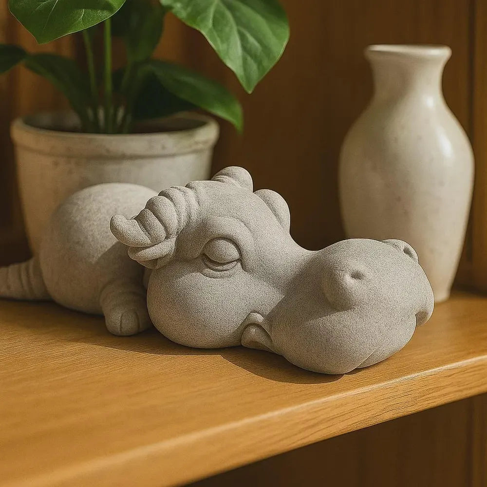 Buffalo Stone Aquarium Decor – Artificial Sandstone Figurine | Handmade Fish Tank Ornament and Zen Aquascape Sculpture