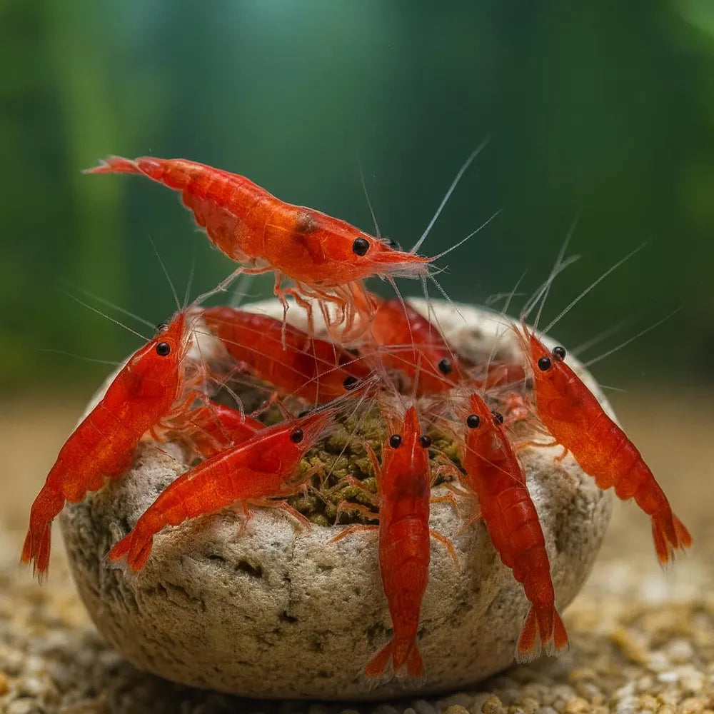 Aquarium Shrimp Cave Feeding Bowl | Betta Fish Dish | Natural River Stone | Snail Tank Decor Rock Bowl