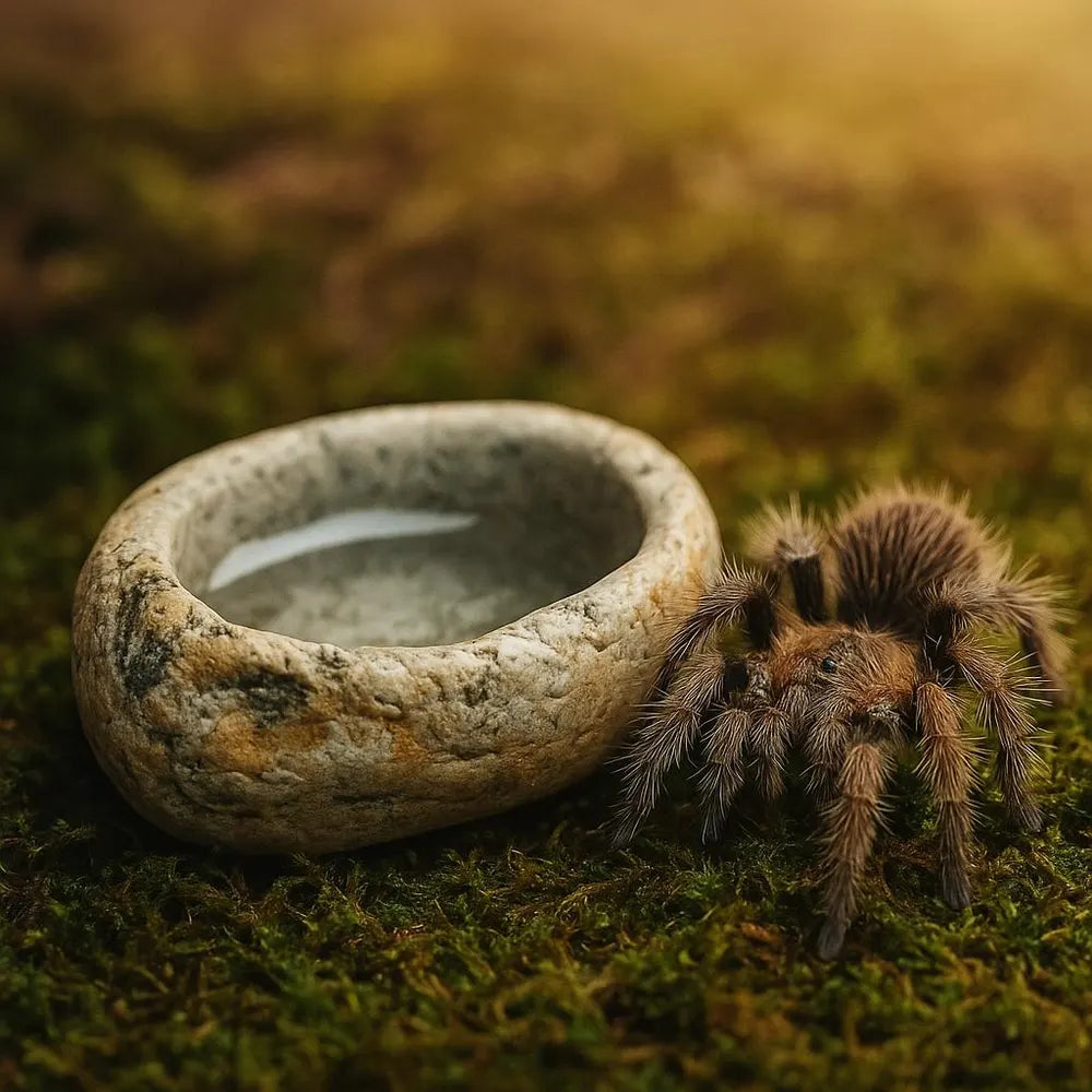 Tarantula Water Dish | Natural River Stone Bowl | Mini Pebble Water Dish | Handmade Rock Decor for Baby Tarantulas and Slings