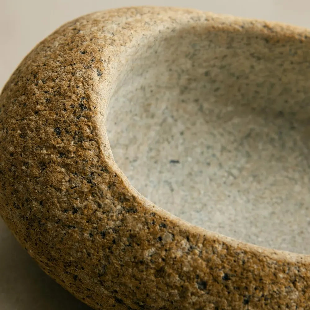 Natural Stone Blue Tongue Skink Bowl | Reptile Food Dish | Veggie Feeder | Heavy Rock Dish | Terrarium Decor