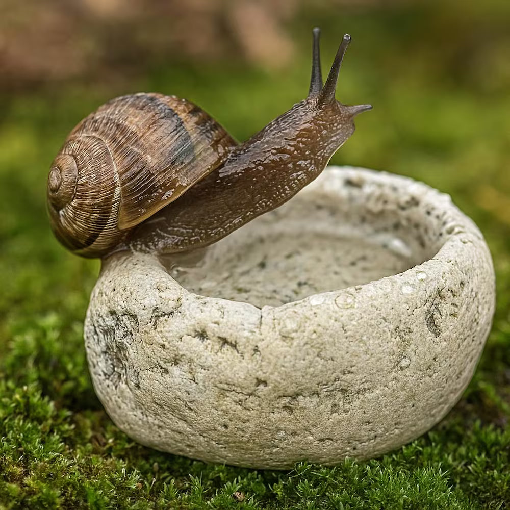 Natural Stone Invertebrate Water Dish for Terrarium — Tarantula, Scorpion, Millipede Hydration Bowl — Real River Rock