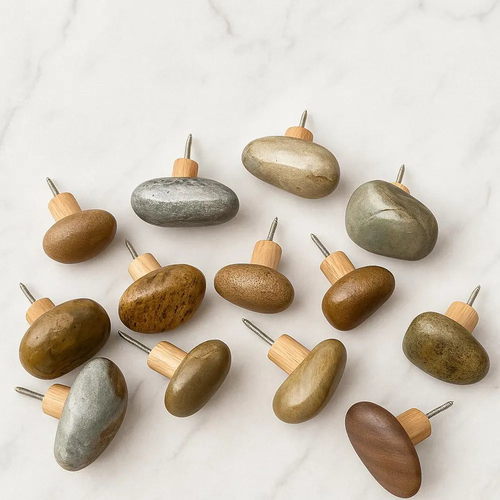 Natural Stone Wall Hook | River Rock Coat Hook | Rustic Pebble Wall Hanger | Minimalist Stone Decor | Unique Entryway Hook