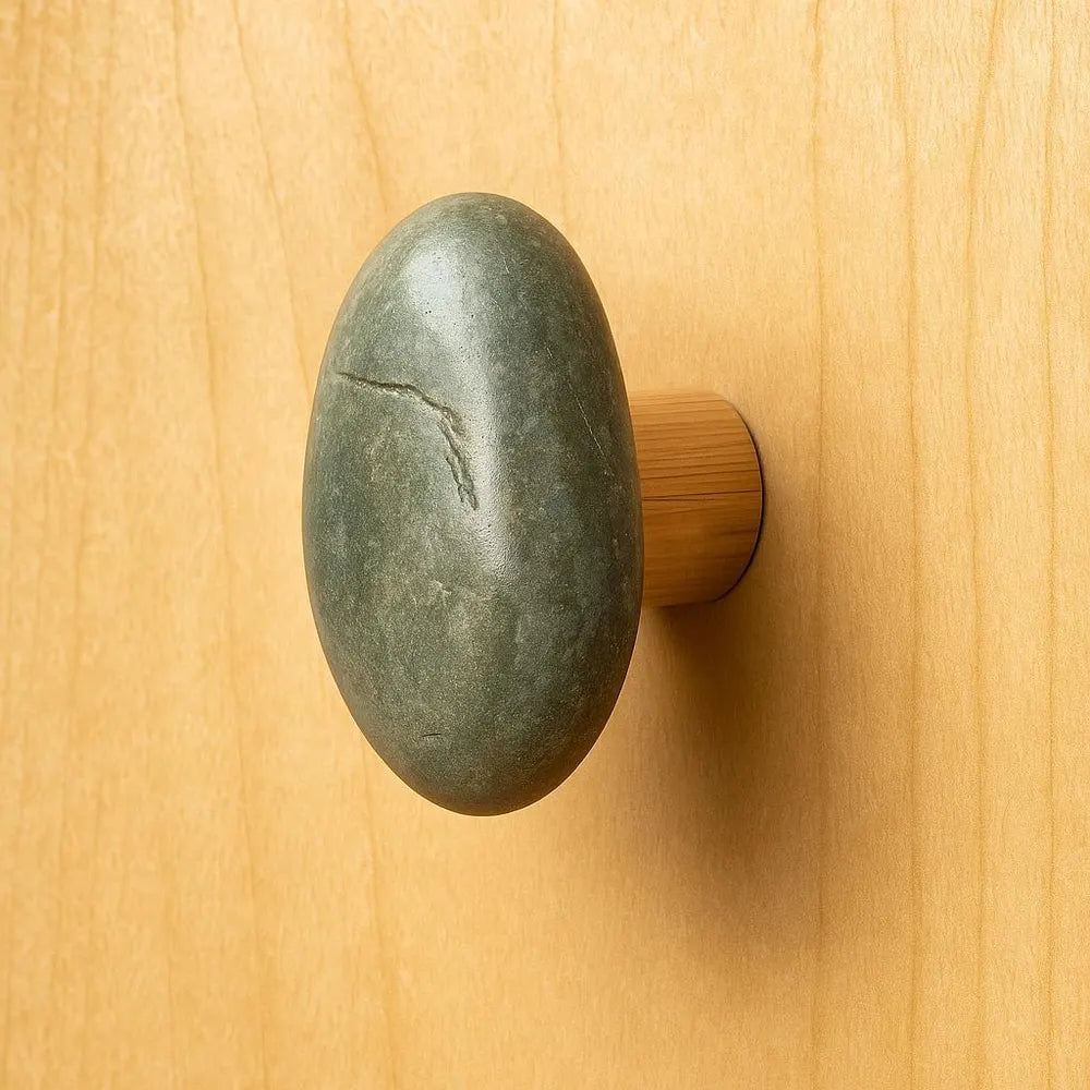 Natural Stone Wall Hook | River Rock Coat Hook | Rustic Pebble Wall Hanger | Minimalist Stone Decor | Unique Entryway Hook