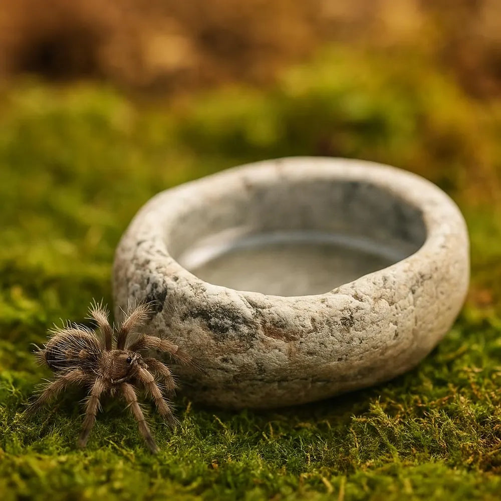 Tarantula Water Dish | Natural River Stone Bowl | Mini Pebble Water Dish | Handmade Rock Decor for Baby Tarantulas and Slings