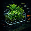 Aquarium Plant Holder with Suction Cups – Clear Acrylic Aquascape Planter for Glass Fish Tank, Aquatic Plants Holder
