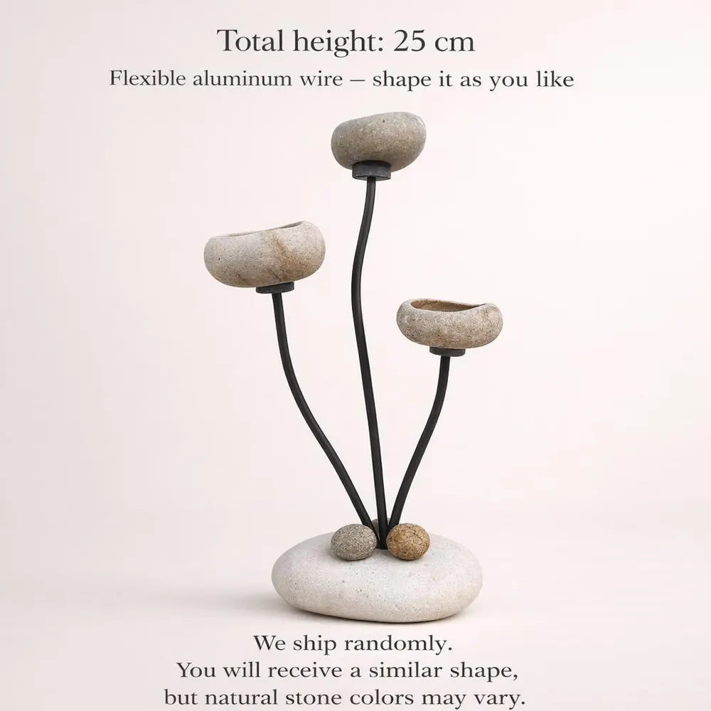 Aquarium Plant Holder Stand, Stone Planter Set, Adjustable Wire Aquascape Decor, Pebble Mini Pots, Fish Tank Plant Display