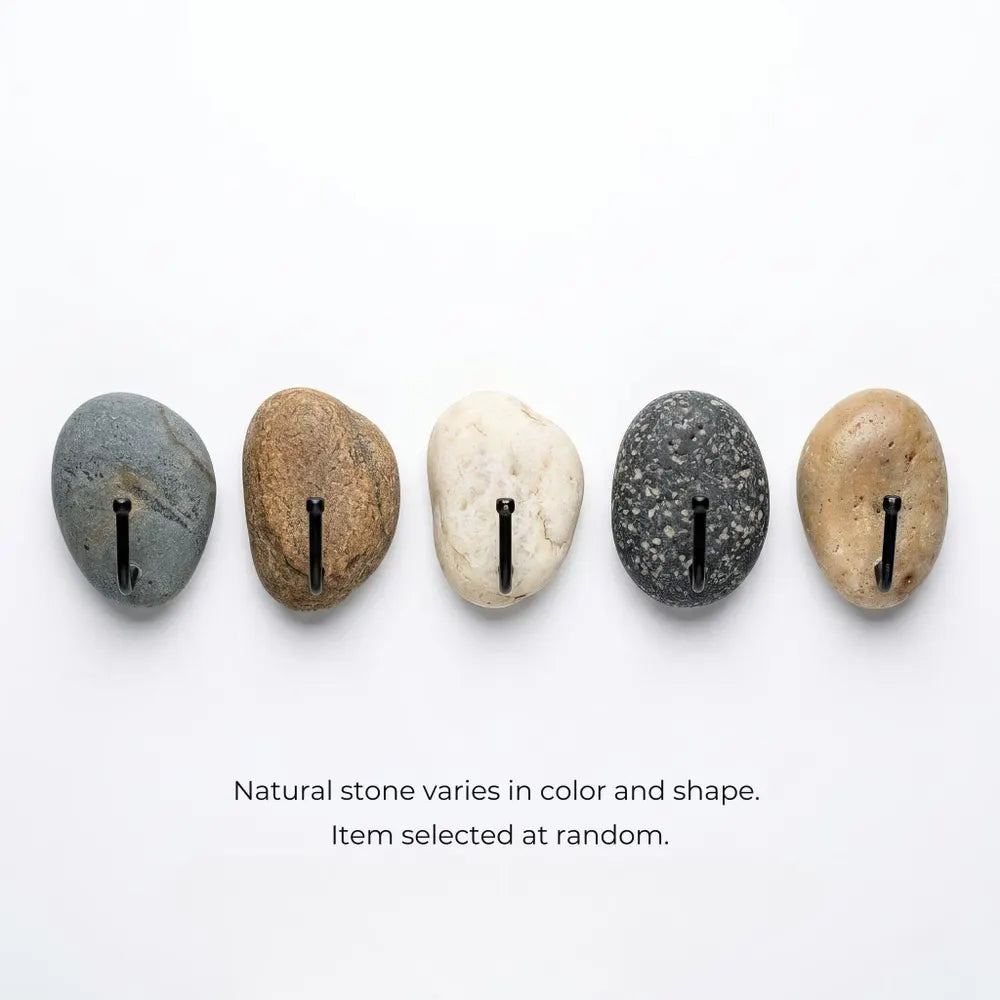 Stone Wall Hooks – Pebble Wall Hooks, Rock Key Holder, Natural Stone Key Hooks For Entryway