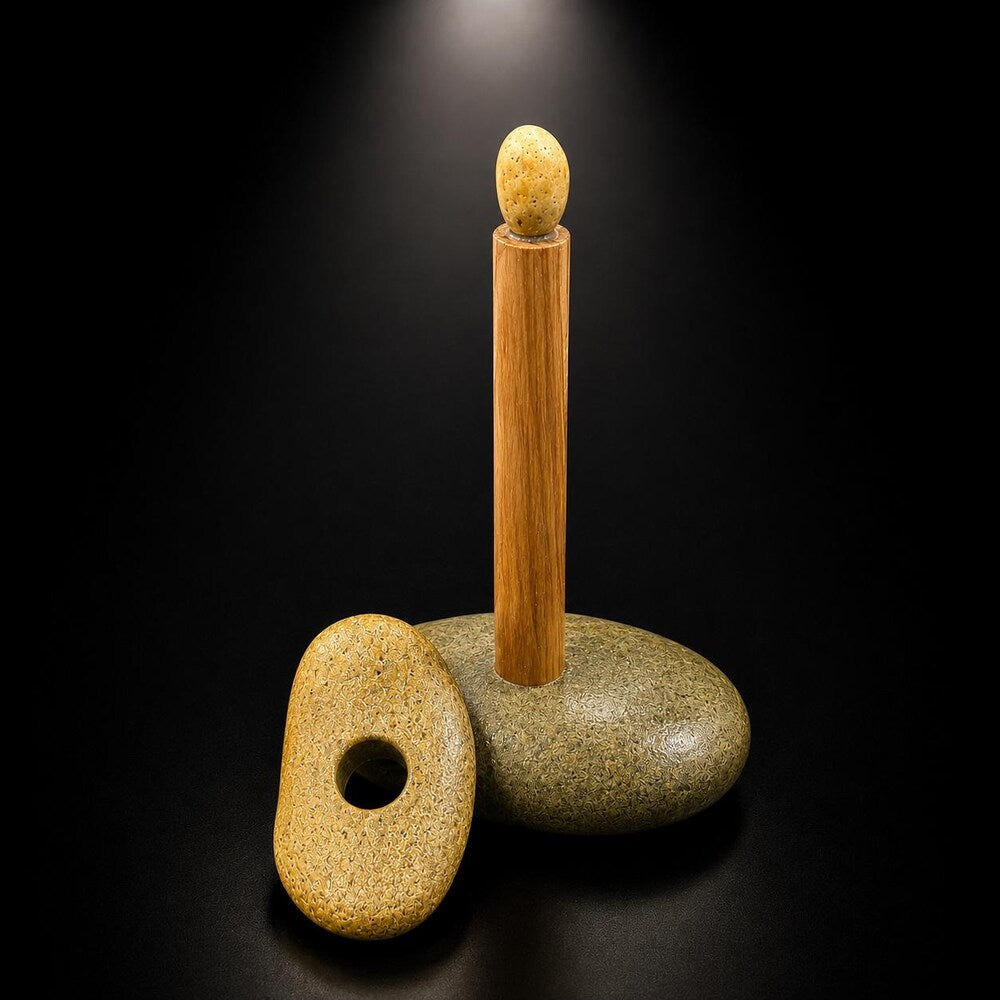 Luxury Bathroom Decor, Stone Toilet Paper Stand, Spa Style Bathroom Accessory, Modern Black Bathroom Decor