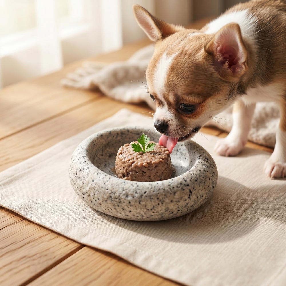 Dog Treat Bowl – Natural Stone Puppy Snack Bowl for Training Rewards, Freeze Dried Treats and Supplements